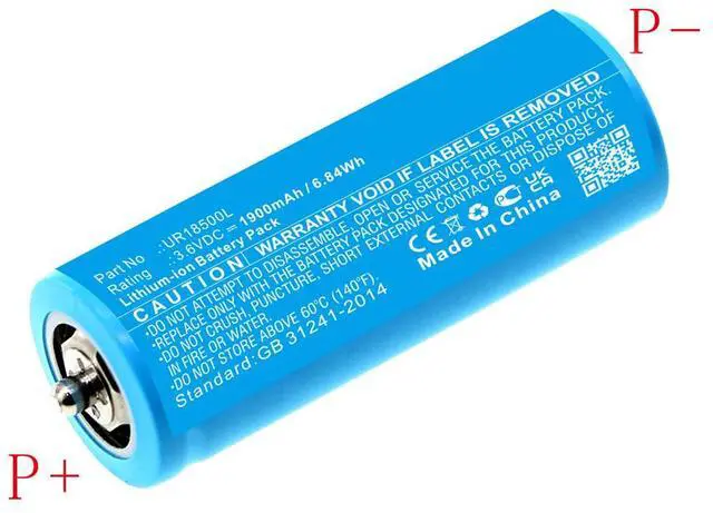 Alt view image 3 of 4 - 1900mAh UR18500Y, UR18500L, 81377206 Battery Replacement Compatible with Select Braun Series 5, Series 7, Series 8, Series 9 and Pulsonic Electric Shavers