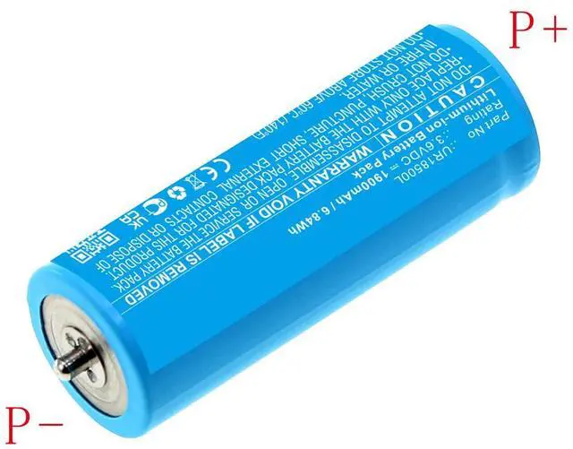Alt view image 4 of 4 - 1900mAh UR18500Y, UR18500L, 81377206 Battery Replacement Compatible with Select Braun Series 5, Series 7, Series 8, Series 9 and Pulsonic Electric Shavers