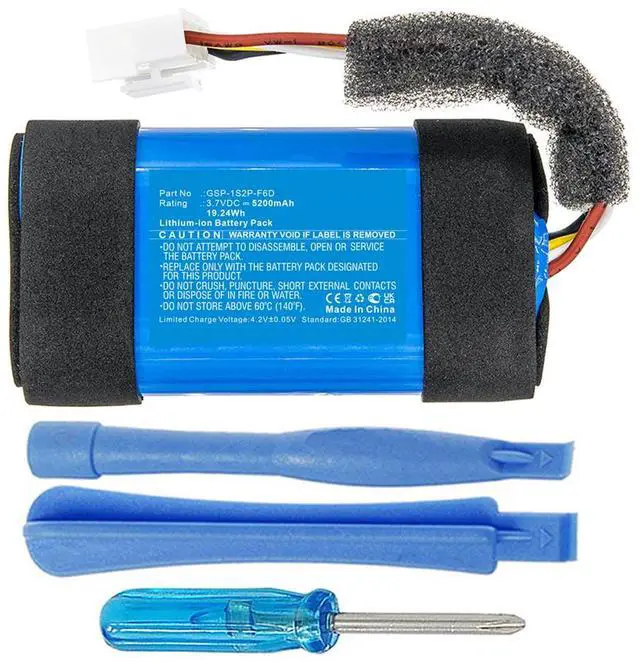 Main image of GSP-1S2P-F6D Battery Replacement Compatible with JBL Flip 6 Waterproof Portable Bluetooth Speaker