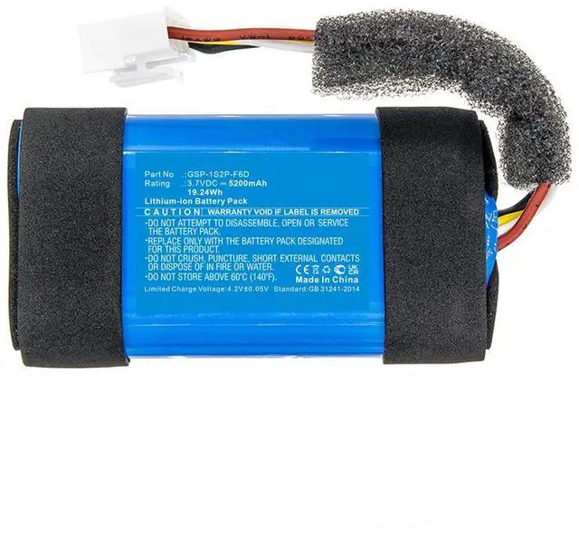 Alt view image 2 of 6 - GSP-1S2P-F6D Battery Replacement Compatible with JBL Flip 6 Waterproof Portable Bluetooth Speaker
