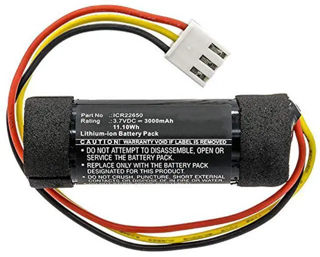 Alt view image 2 of 5 - 3000mAh ICR22650, 22650 Battery Replacement Compatible with Harman Kardon Onyx Studio 4 Wireless Bluetooth Speaker