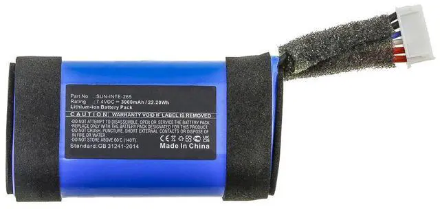 Alt view image 2 of 5 - 3000mAh SUN-INTE-265 Battery Replacement Compatible with JBL PartyBox On-The-Go Portable Karaoke Party Speaker