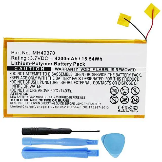 Main image of 4200mAh MH49370 Battery Replacement Compatible with RCA 10-inch RCT6203W46 Tablet with Installation Tools.