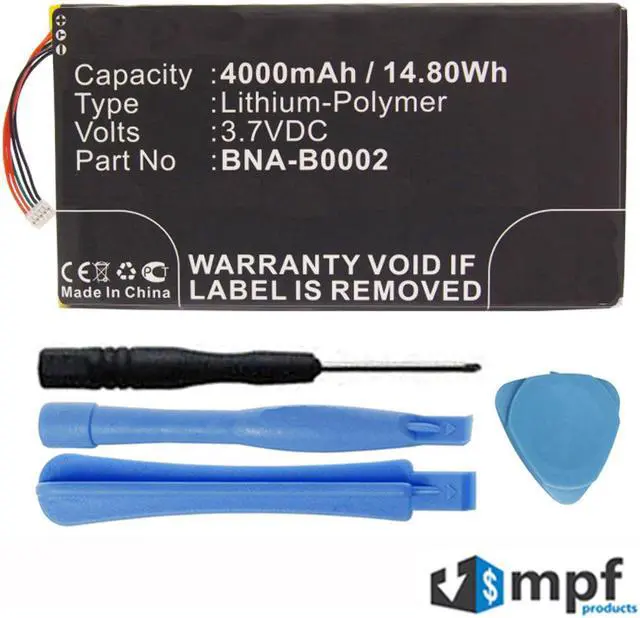 Main image of Replacement 4000mAh BNA-B0002, L83-4977-266-01-4 Battery for Barnes & Noble NOOK HD 7, BNRV400, BNTV400 Tablet with Installation Tools