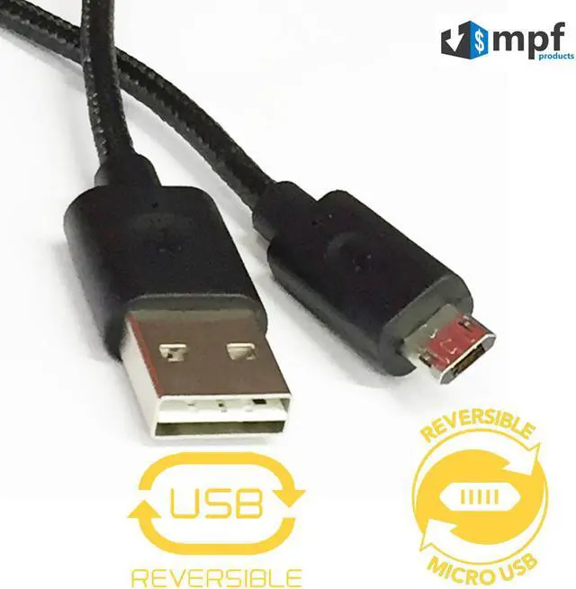 Main image of Double-Sided Reversible Micro B USB to Reversible USB 2.0 A Male Sync and Charging Cable Cord for Android, BlackBerry, HTC One, LG, Lumia, Motorola, Nexus, Samsung Galaxy, Sony, Windows Phone and More