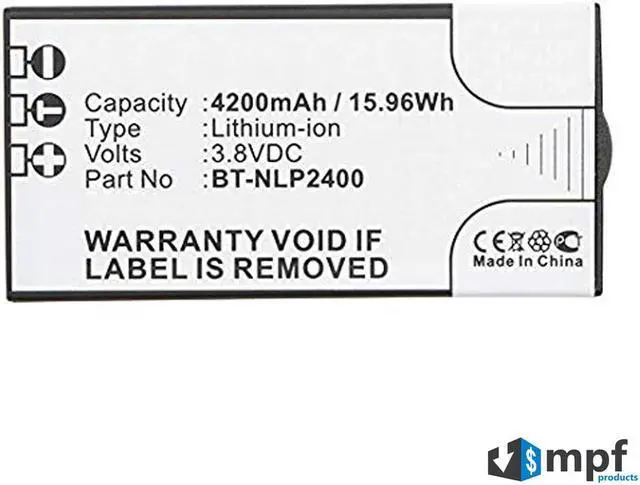 Main image of 4200mAh High Capacity Extended BT-NLP2400 Battery Replacement for URC Universal Remote Control MX-5000 and TRC-1280 Touch Screen Remote Controls