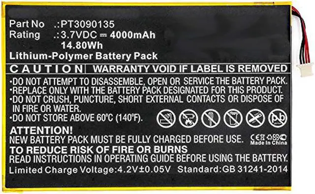 Alt view image 5 of 5 - 4000mAh PT3090135 Battery Replacement Compatible with RCA Galileo Pro 11.5" RCT6513W87, Viking Pro 10” RCT6303W87, RCT6303W87DK Tablet