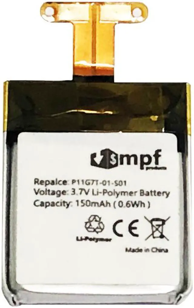 Alt view image 2 of 3 - 150mAh P11G7T-01-S01 Battery Replacement Compatible with Pebble Time (501-00020) Smartwatch