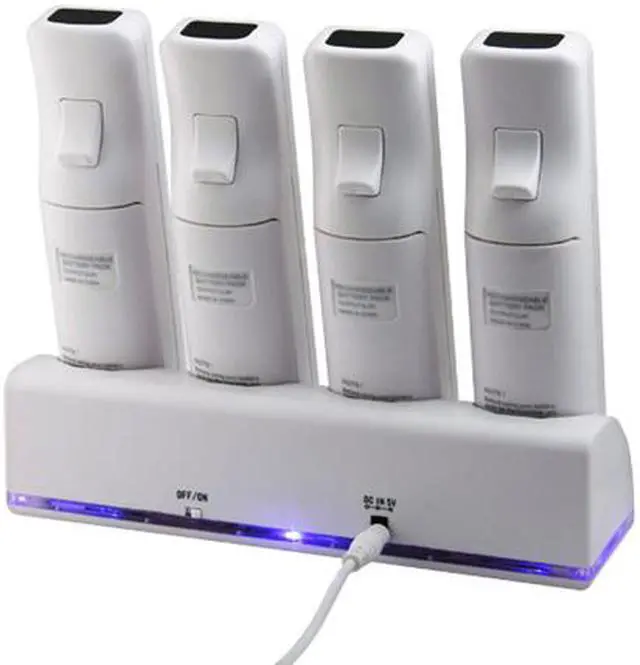 Alt view image 4 of 7 - Charger Dock Station + 4 Battery Packs for Nintendo Wii Remote Controller