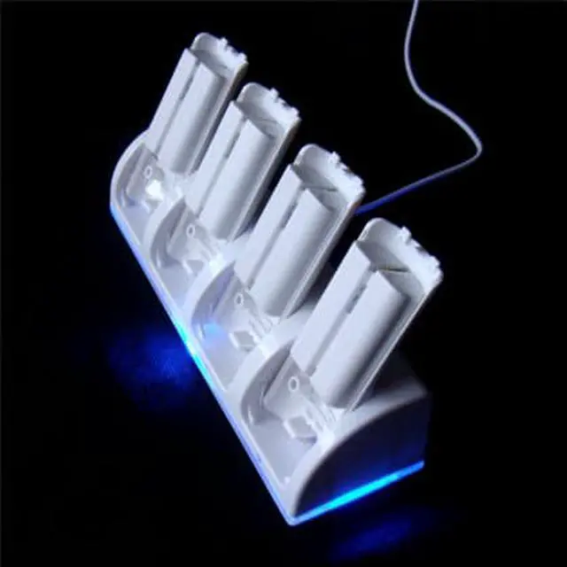 Alt view image 7 of 7 - Charger Dock Station + 4 Battery Packs for Nintendo Wii Remote Controller