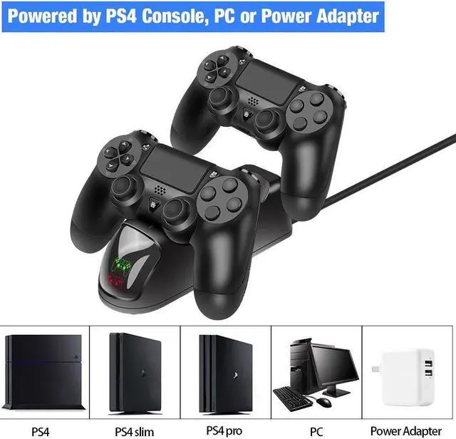 Alt view image 4 of 5 - OSTENT USB LED Dual Charger Charging Power Station Dock for Sony PS4/Slim/Pro Wireless Controller