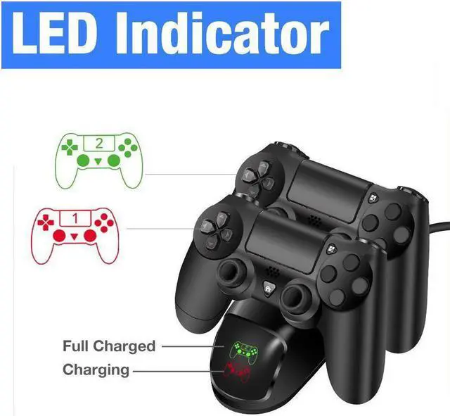 Alt view image 5 of 5 - OSTENT USB LED Dual Charger Charging Power Station Dock for Sony PS4/Slim/Pro Wireless Controller