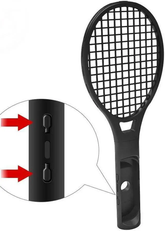 Alt view image 6 of 7 - OSTENT 2 Pack Tennis Racket Handle Controller Holder for Nintendo Switch Joy-Con