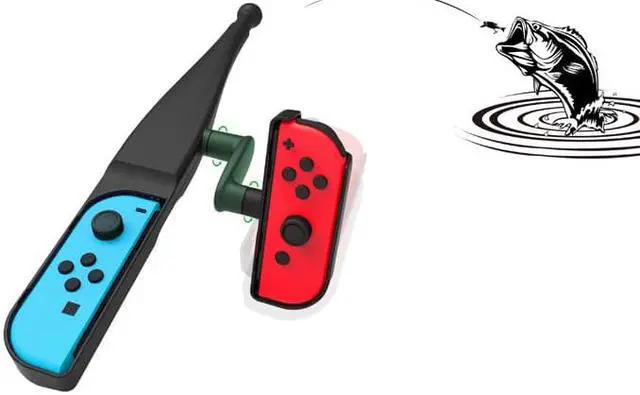 Alt view image 7 of 7 - OSTENT Fish Pole Rod Prop for Nintendo Switch Gamepad Fishing Video Games