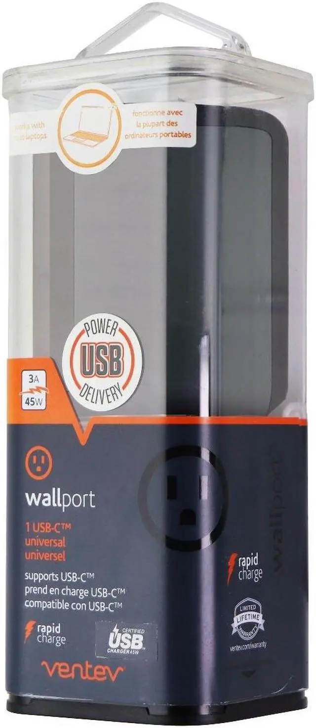 Alt view image 9 of 9 - Ventev Wallport pd1300 Wall Home Charger with USB Type C Port