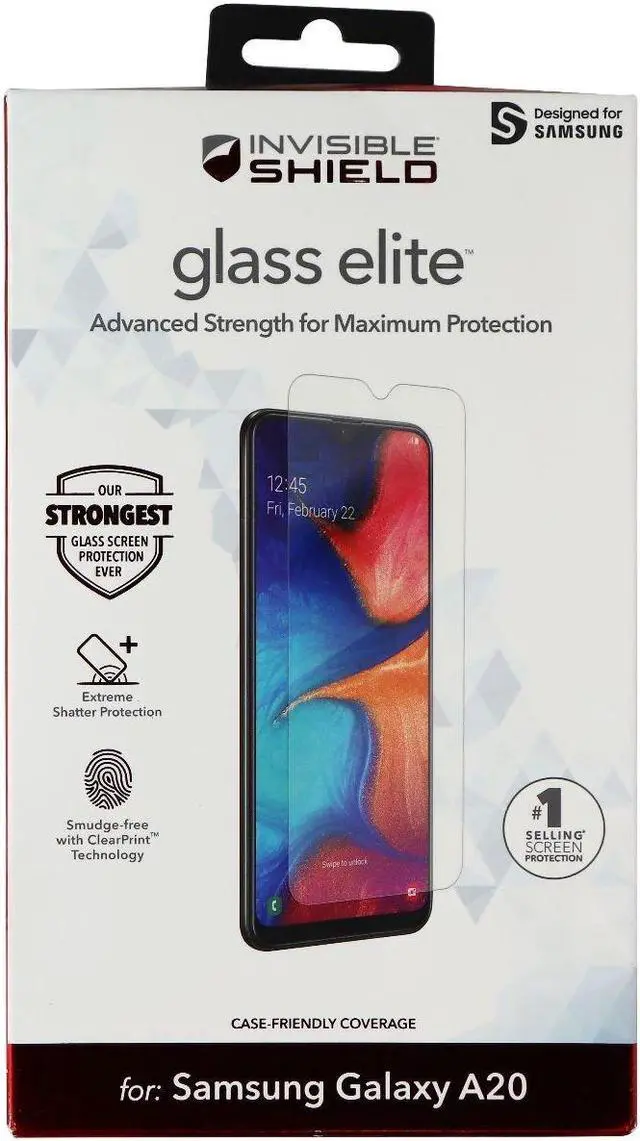 Alt view image 2 of 2 - ZAGG InvisibleShield Glass Elite Screen Protector for Samsung Galaxy A20 - Clear