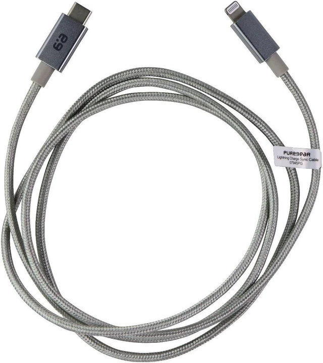 Alt view image 2 of 2 - puregear usb c to lightning cable, braided apple mfi certified charging data sync cable support power delivery and type c charg