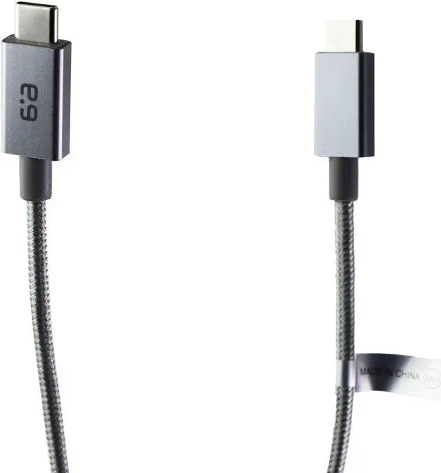 Main image of PureGear 4-Foot Braided (USB-C) to (USB-C) Charging Cable - Gray