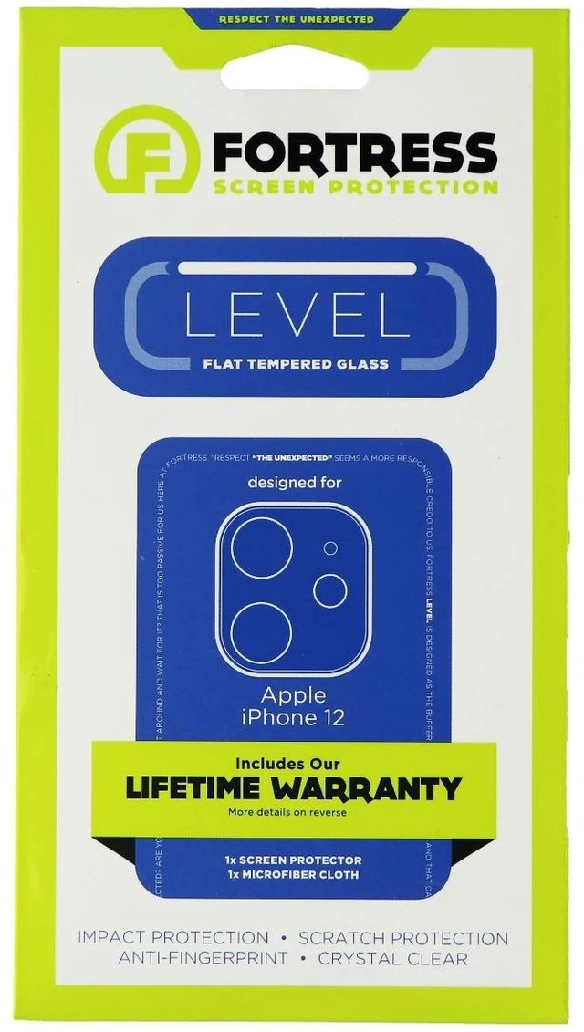 Main image of Fortress LEVEL Flat Tempered Glass Camera Lens Protector for iPhone 12 Only