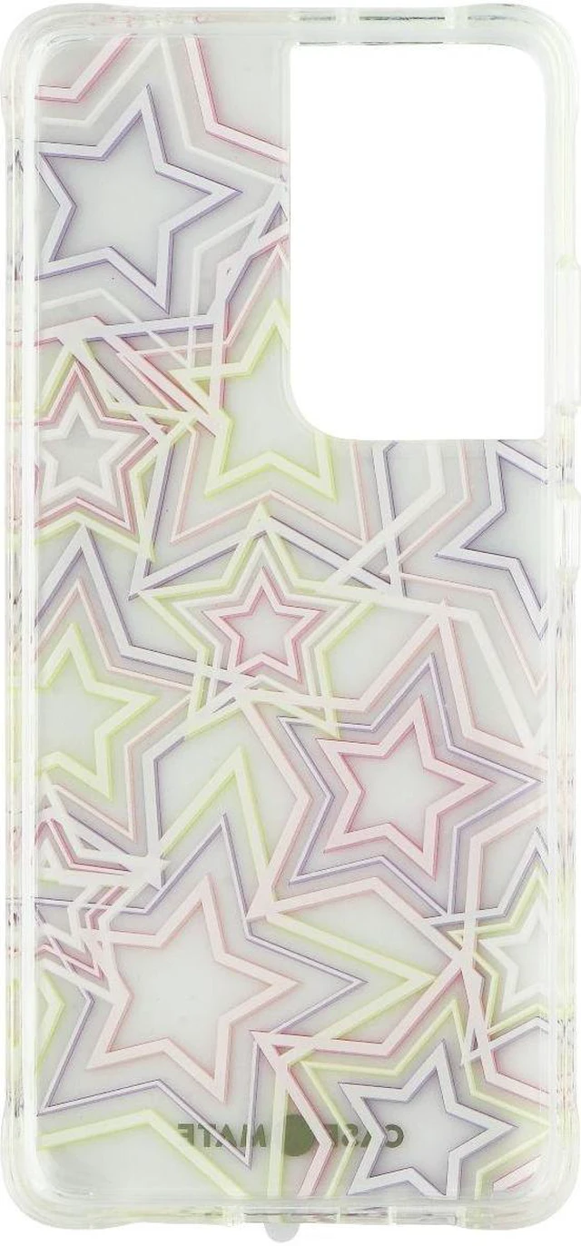 Alt view image 3 of 3 - Case-Mate Prints Hardshell Case for Samsung Galaxy S21 Ultra 5G - Neon Stars