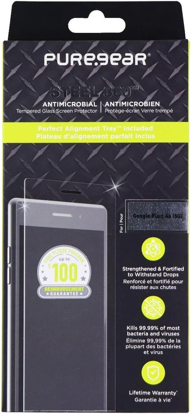 Main image of PureGear Steel 360 Tempered Glass Protector for Google Pixel 4a 5G - Clear