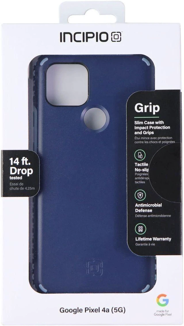 Alt view image 4 of 4 - Incipio Grip Series Hard Case for Google Pixel 4a (5G) - Midnight Blue