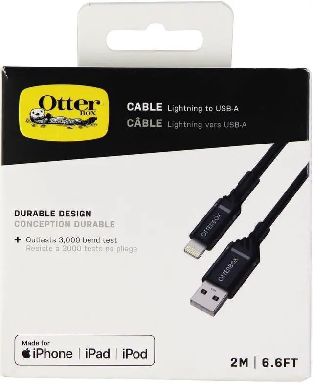 Main image of OtterBox (6.6-Ft) USB to Lightning 8-Pin Cable for iPhone/iPad/iPod - Black