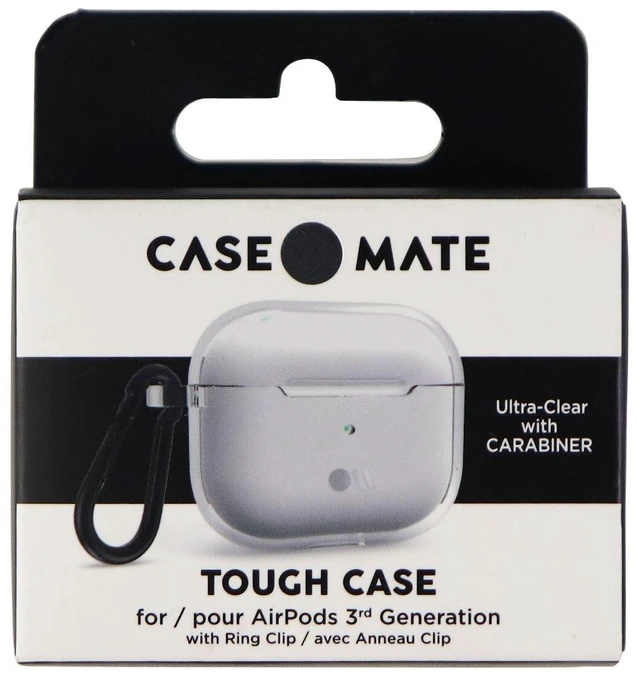 Main image of Case-Mate Tough Case with Black Carabiner for Apple AirPods (3rd Gen) - Clear