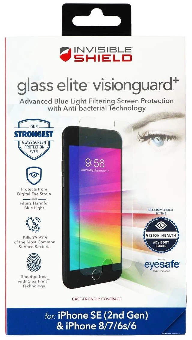 Main image of ZAGG (GlassElite VisionGuard+) Screen Protector for iPhone SE (2nd Gen)/8/7/6s/6