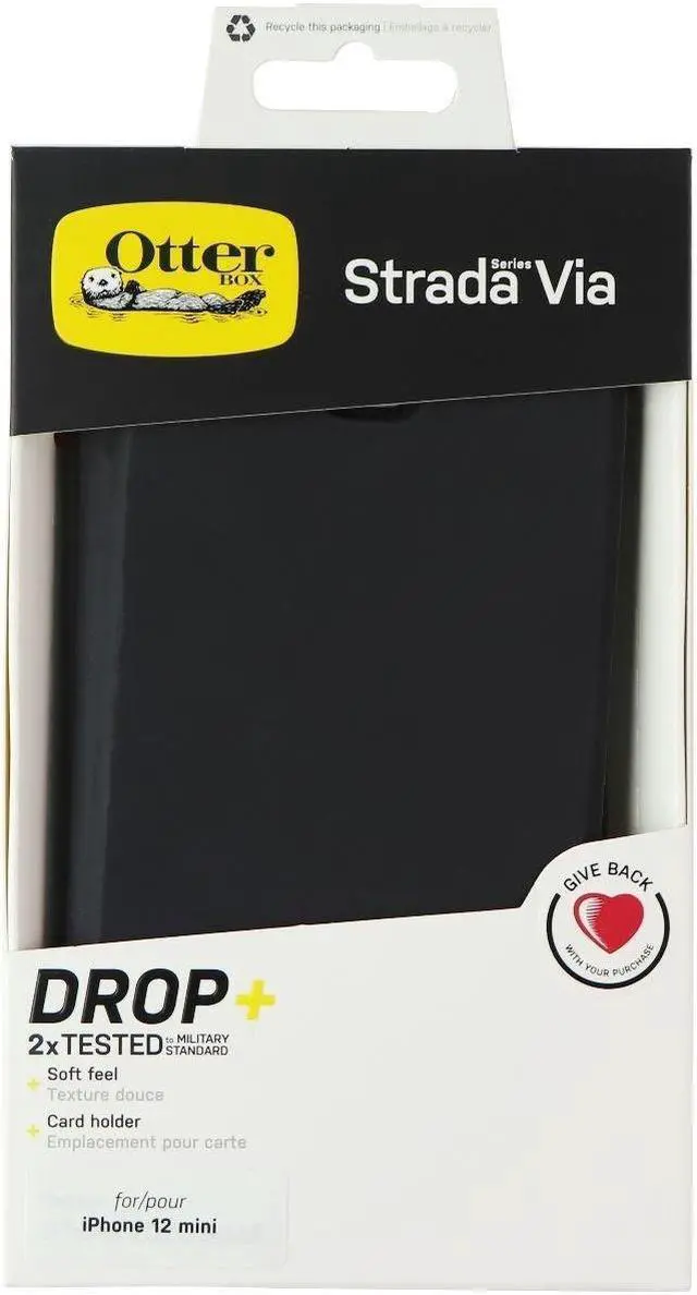 Main image of OtterBox Strada Via Series Case for Apple iPhone 12 Mini - Black