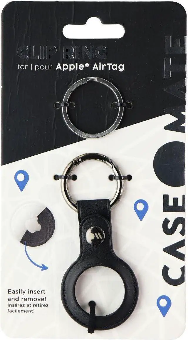 Main image of Case-Mate AirTag Tracker Holder with Anti-Lost Key Ring, Stitching Vegan Leather