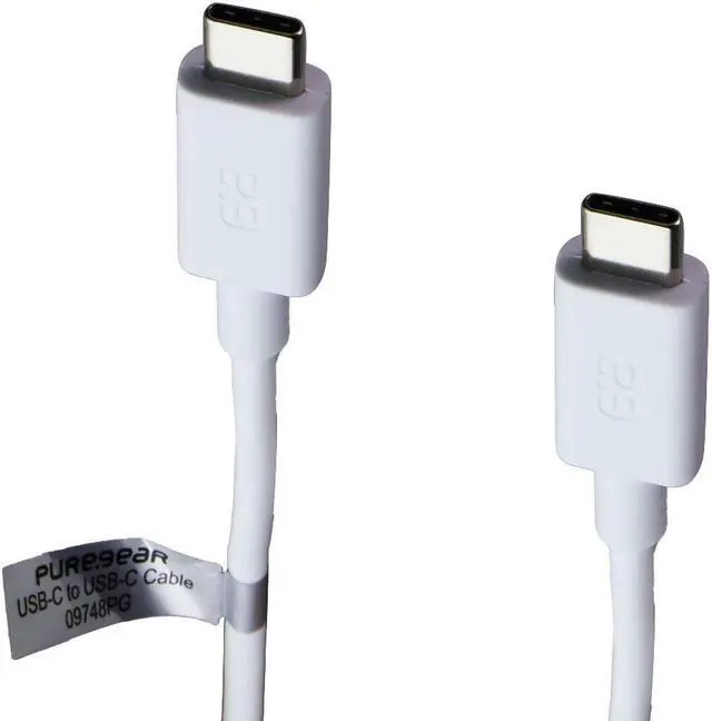 Main image of PureGear 6 ft. USB-C to USB-C Charging and Data Sync Cable - White