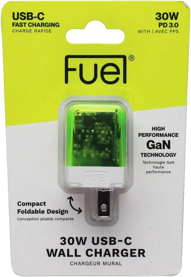FUEL (30W) USB-C Fast Charging Translucent Wall Charger - Vivid Green 