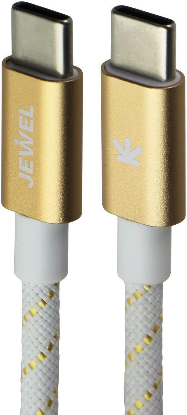 Main image of JEWEL (4Ft) USB-C to USB-C Charging Cable - White / Gold