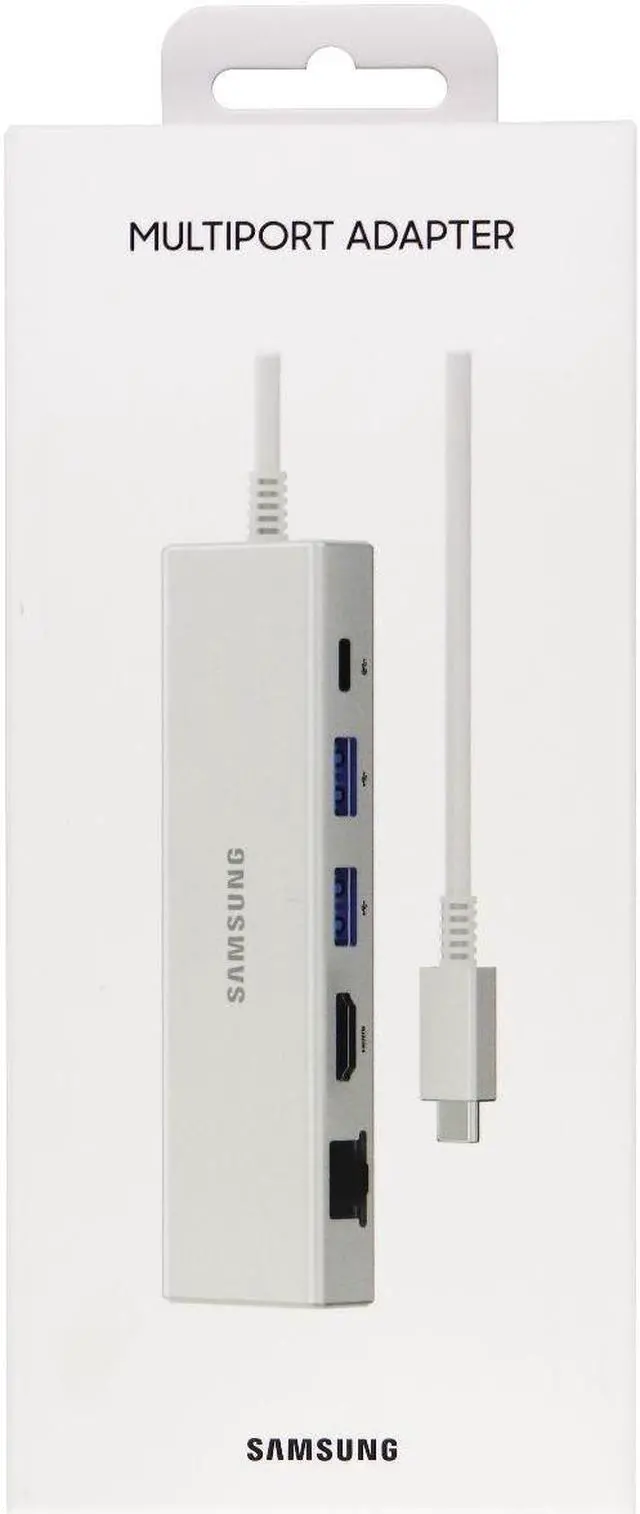 Alt view image 6 of 6 - Samsung Multiport Adapter - for Notebook - USB Type C - USB Type-A - USB Type-C - Silver - Wired - Gigabit Ethernet