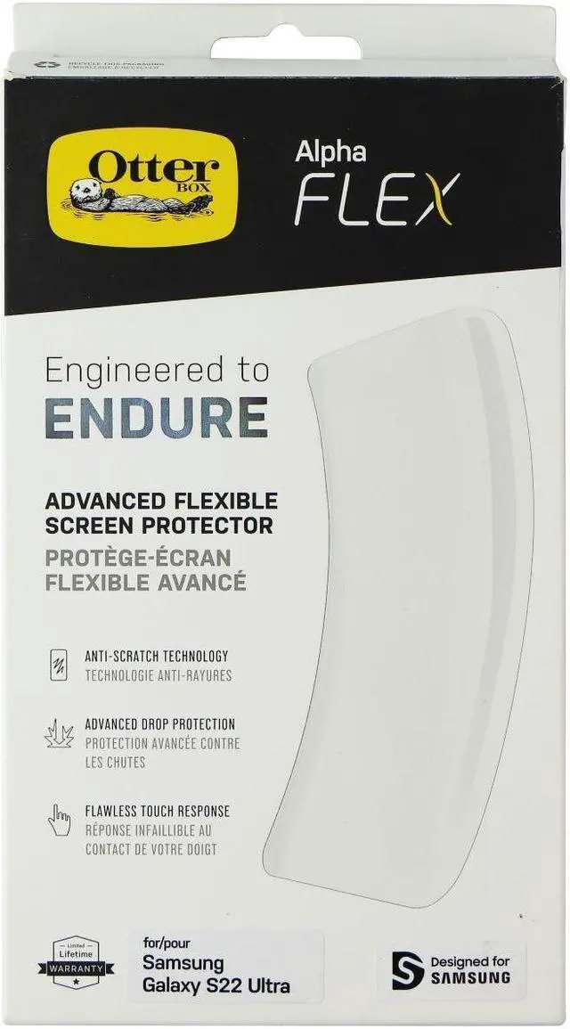 Main image of OtterBox Alpha Flex Endure Series Screen Protector for Galaxy S22 Ultra - Clear