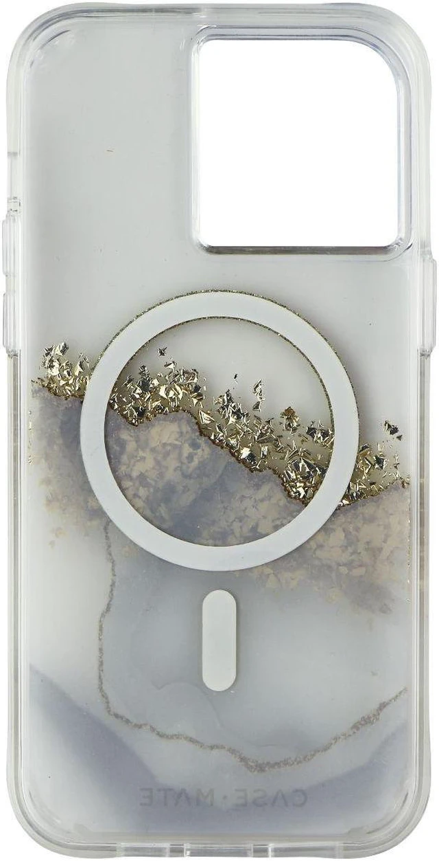 Main image of Case-Mate Karat Marble Case for MagSafe for iPhone 14 Pro Max - Clear/Gold