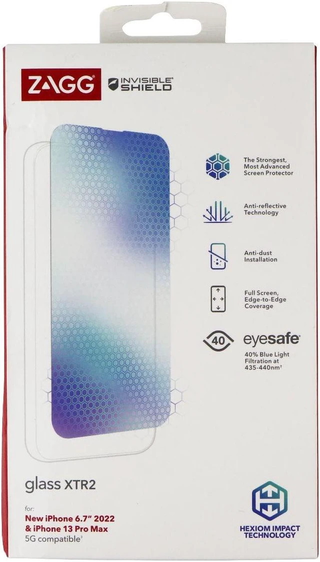 Main image of ZAGG InvisibleShield (Glass XTR2) Protector for iPhone 14 Plus and 13 Pro Max
