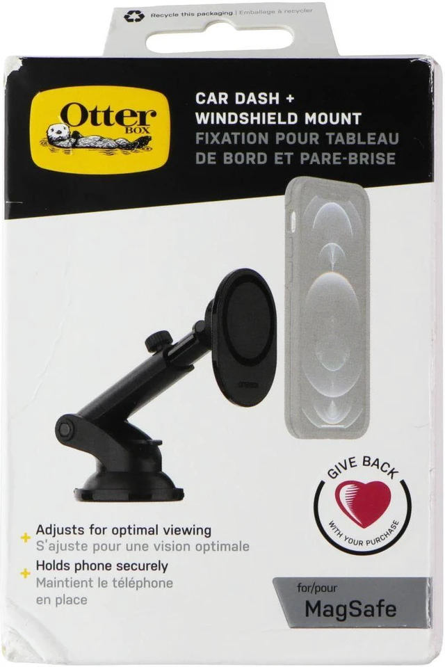 Main image of OtterBox Wireless Car Dashboard and Windshield Mount for MagSafe - Black