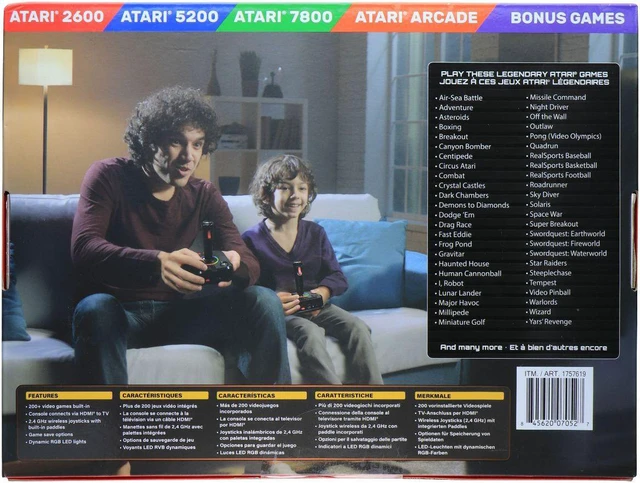 Alt view image 4 of 4 - My Arcade Atari Gamestation Pro DGUNL-7012 Console w/2-Controllers, Black