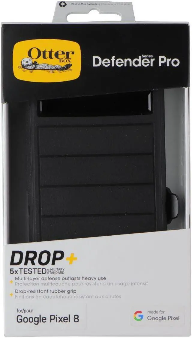 Main image of OtterBox Defender Pro Series Case & Holster for Google Pixel 8 - Black