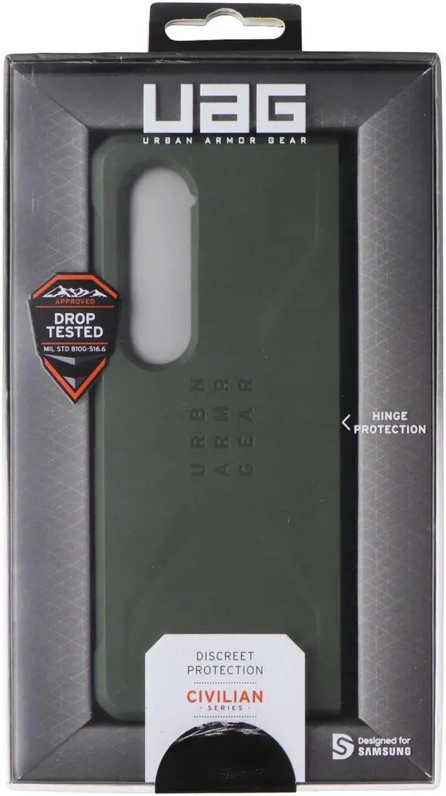 Alt view image 8 of 8 - UAG Designed for Samsung Galaxy Z Fold 4 Case 2022 Green Olive Civilian Sleek Ultra-Thin Shock-Absorbent Protective Cover by URBAN ARMOR GEAR