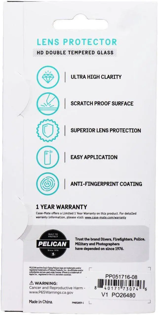 Main image of Pelican Aluminum Ring HD Lens Protectors for iPhone 15 Pro Max/15 Pro - Black
