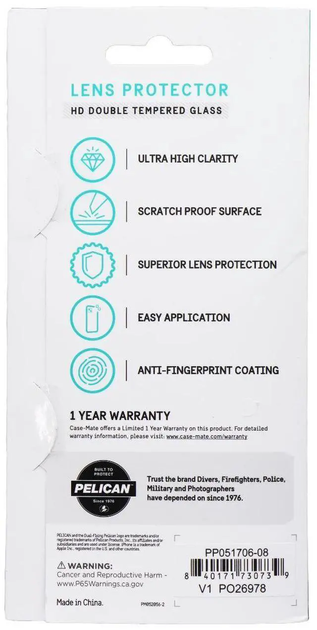 Main image of Pelican Aluminum Ring HD Lens Protectors for iPhone 15/15 Plus - Black