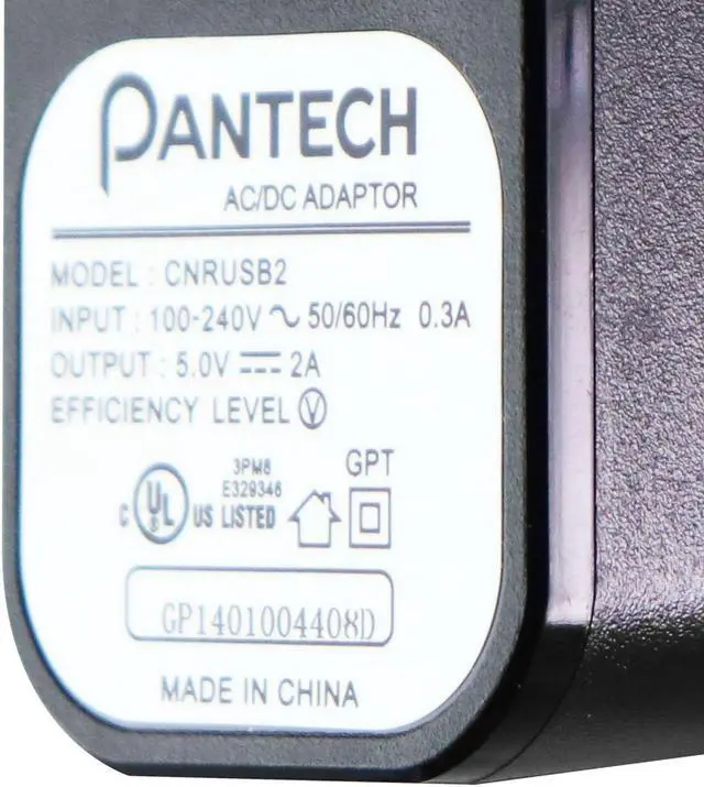 Main image of Pantech (5V/2A) AC/DC Adapter Single USB Wall Charger - Black (CNRUSB2)