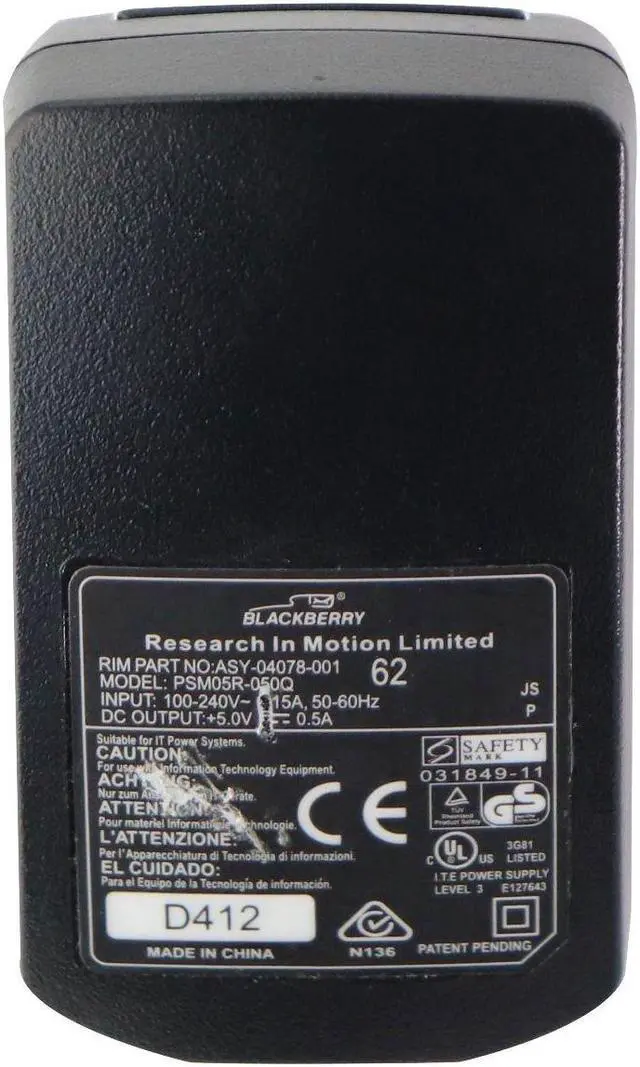 Main image of Blackberry USB AC Adapter Power Supply - PSM05R-050Q