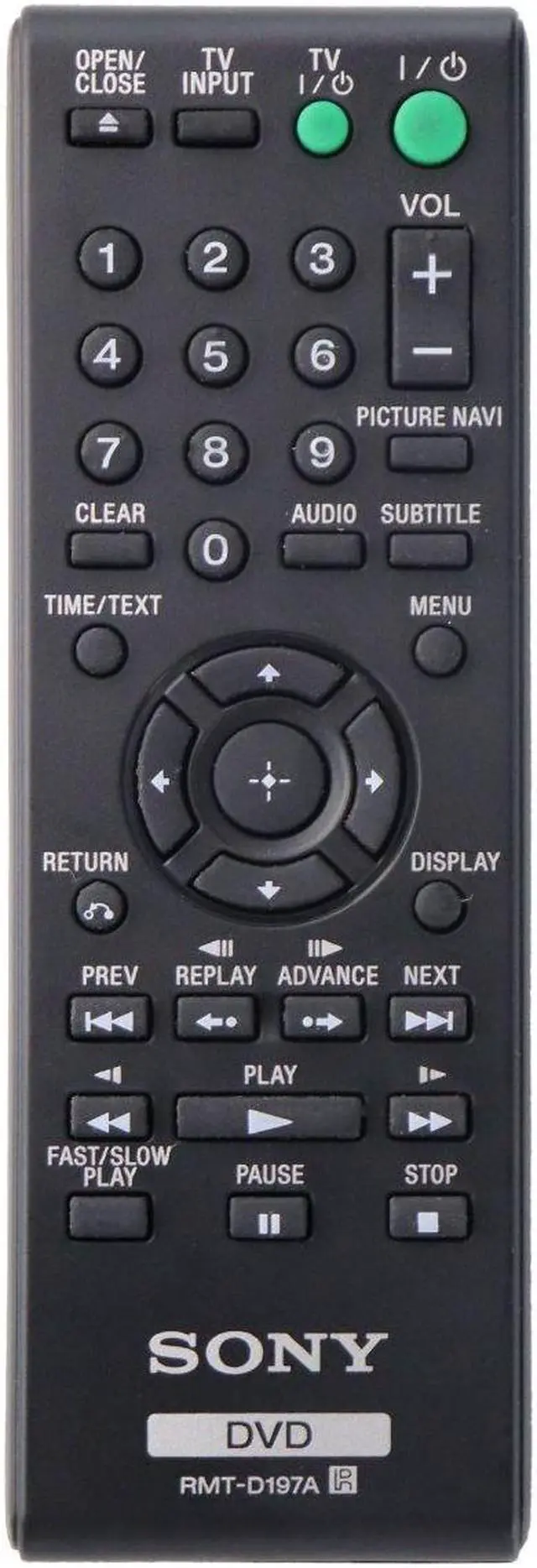 Main image of Sony Remote Control (RMT-D197A) for Select Sony DVD Players - Black