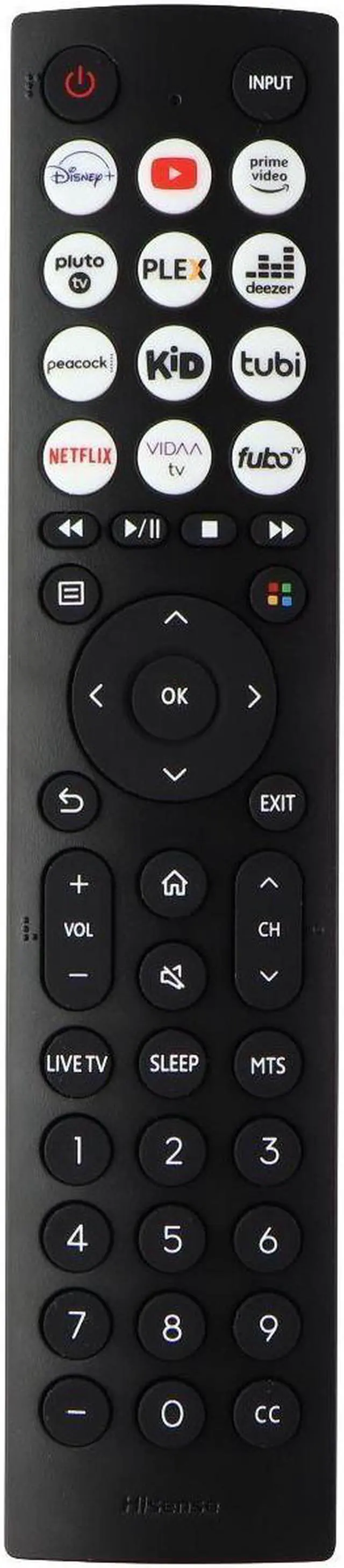 Main image of Hisense OEM Remote Control (EN2D36H) with Disney+/Peacock/Netflix Keys - Black