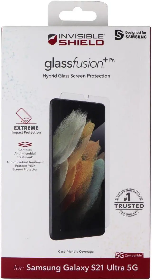 Main image of ZAGG InvisibleShield (GlassFusion+) Hybrid Glass for Galaxy S21 Ultra 5G - Clear