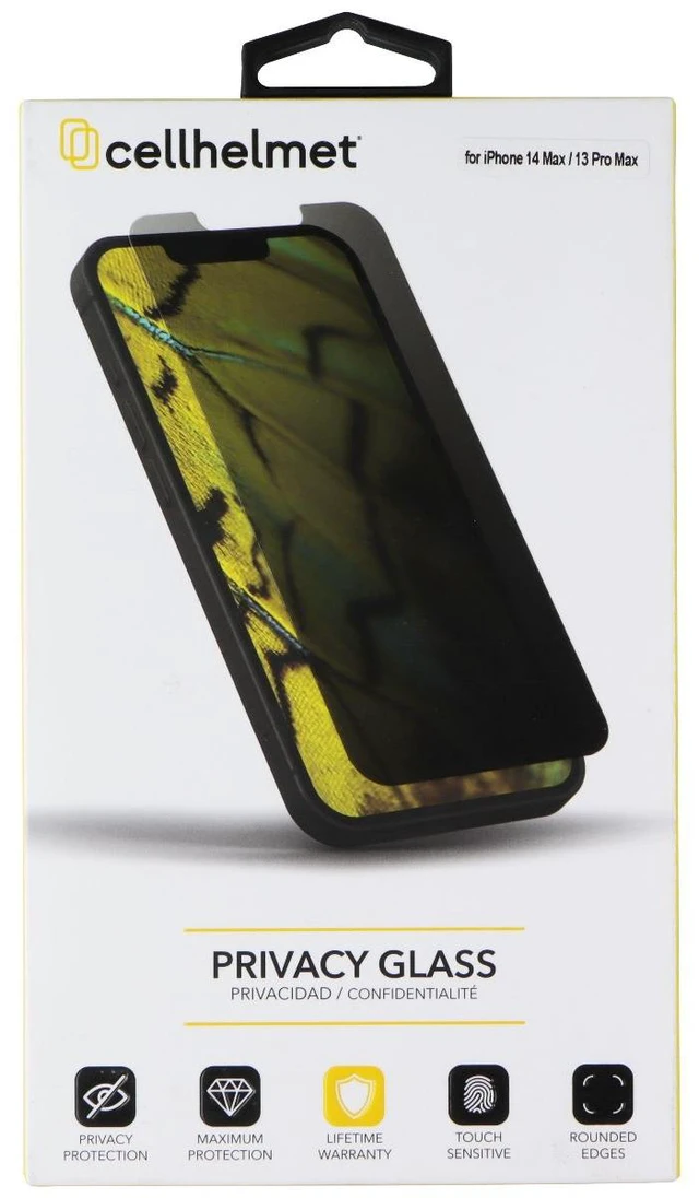 Main image of CellHelmet Privacy Glass for Apple iPhone 14 Plus / 13 Pro Max